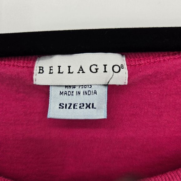 Bellagio womens 2xl Pink white butterfly scroll sleeveless tank top cotton - Picture 5 of 9